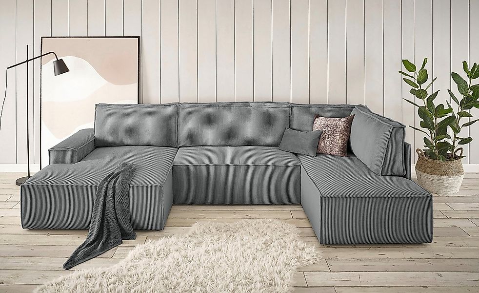 Home affaire Wohnlandschaft "SHERWOOD 329 cm, U-Form, Schlafsofa,", Schlaff günstig online kaufen