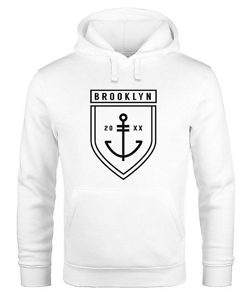 Neverless Hoodie Hoodie Herren Brooklyn Anker Kapuzen-Pullover günstig online kaufen