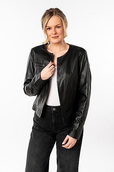 Mauritius Lederjacke MWLelia kragenlos günstig online kaufen