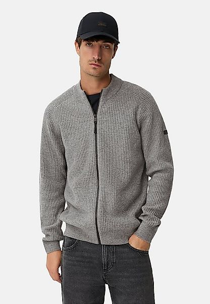 camel active Strickjacke aus reiner Lammwolle Langarm Stehkragen Stehkragen günstig online kaufen