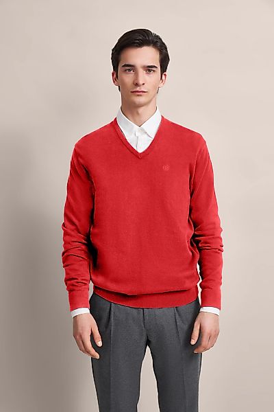 bugatti V-Ausschnitt-Pullover "Basic Essential" mit komfortablem Schnitt günstig online kaufen
