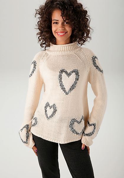 Aniston CASUAL Strickpullover, mit eingestrickten Herzen - NEUE KOLLEKTION günstig online kaufen