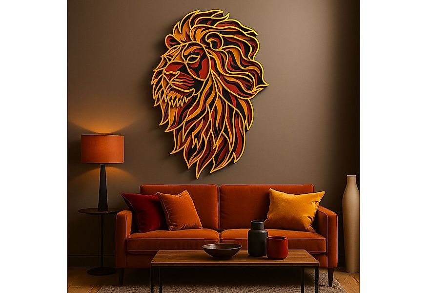 Jungengel Wandbild Galatasaray Löwe 3D Aslan Löwenbild Löwenkopf Wanddeko, günstig online kaufen