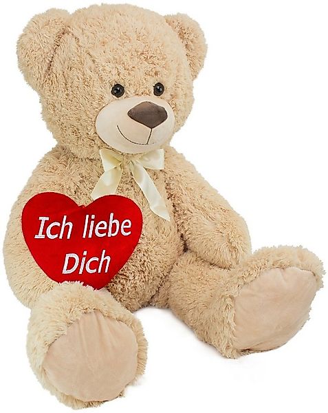 BRUBAKER Kuscheltier XXL Teddybär 100 cm groß mit Ich Liebe Dich Herz (Vale günstig online kaufen