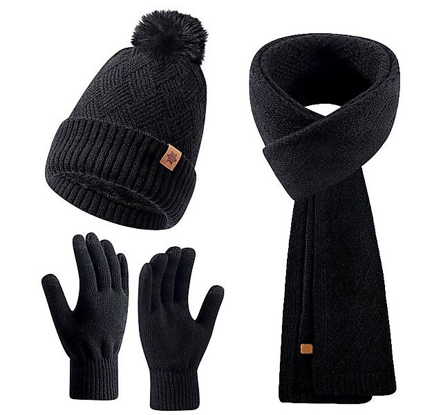 Coonoor Mütze & Schal Damen Winter-Set, Mütze mit Bommel, Schal & Touchscre günstig online kaufen