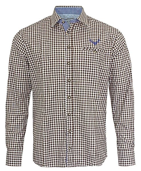 LEKRA Trachtenhemd Karo Trachtenhemd Leopold für Herren - Braun / Bla günstig online kaufen