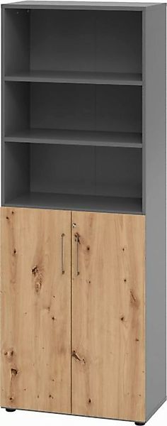 bümö Aktenschrank smart Kombischrank - 3 plus 3 Ordnerhöhen Dekor: Graphit/ günstig online kaufen