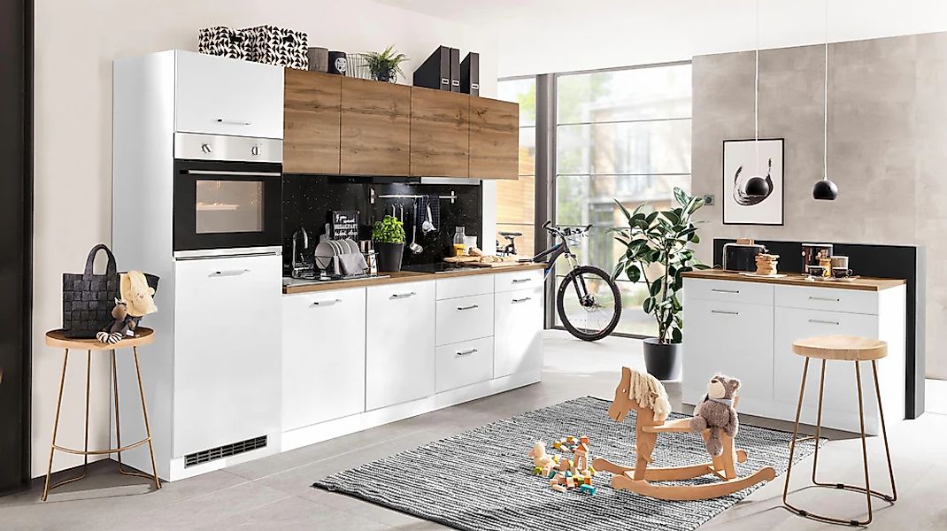 KOCHSTATION Küchenzeile "KS-Kehl" mit E-Geräten, Breite 300 cm, inkl. Kühls günstig online kaufen