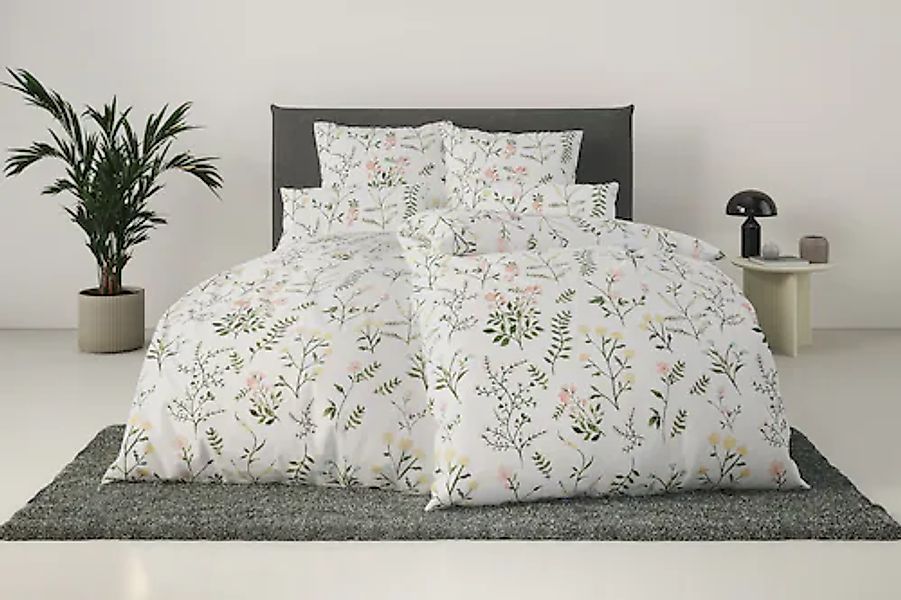 OTTO home Bettwäsche »Claara« 2 Stk. tlg. mit Blumen Design, skandinavisch, günstig online kaufen