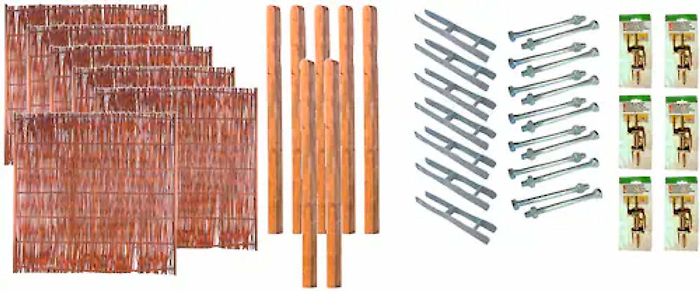 Tetzner & Jentzsch Weidenzaun »Fontana 4« 6 Elemente, LxH: 1143x180 cm günstig online kaufen