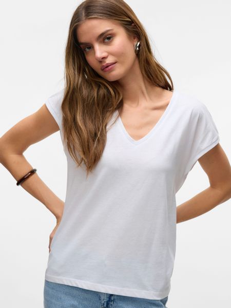 Vero Moda Kurzarmshirt VMLUNA SS V-NECK günstig online kaufen