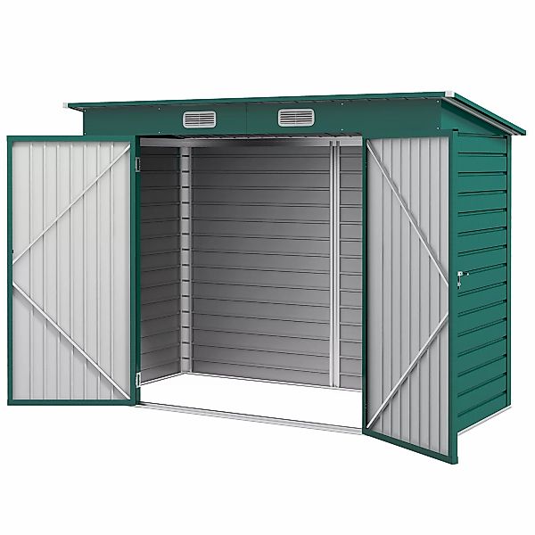 Outsunny Gerätehaus 4,1m³, Gartenhaus mit Pultdach, 249 x 121 x 166/183 cm, günstig online kaufen