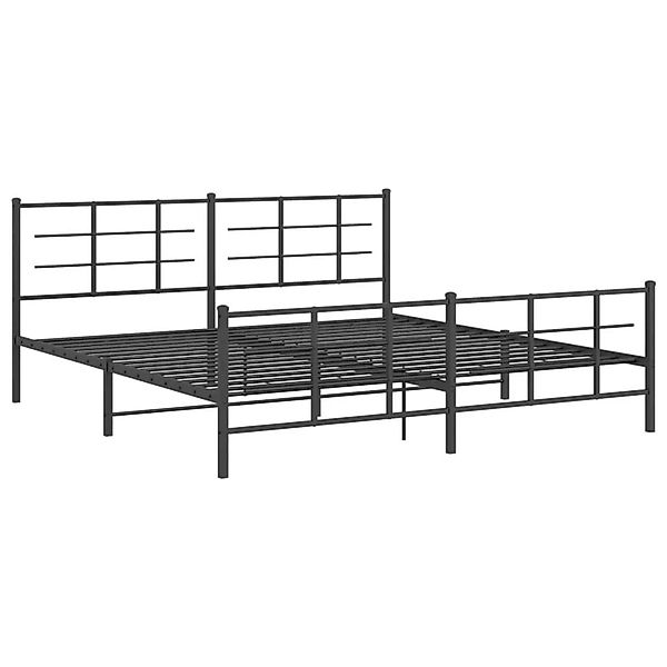 vidaXL Bettgestell mit Kopf- und Fußteil Metall Schwarz 193x203 cm 355585 günstig online kaufen