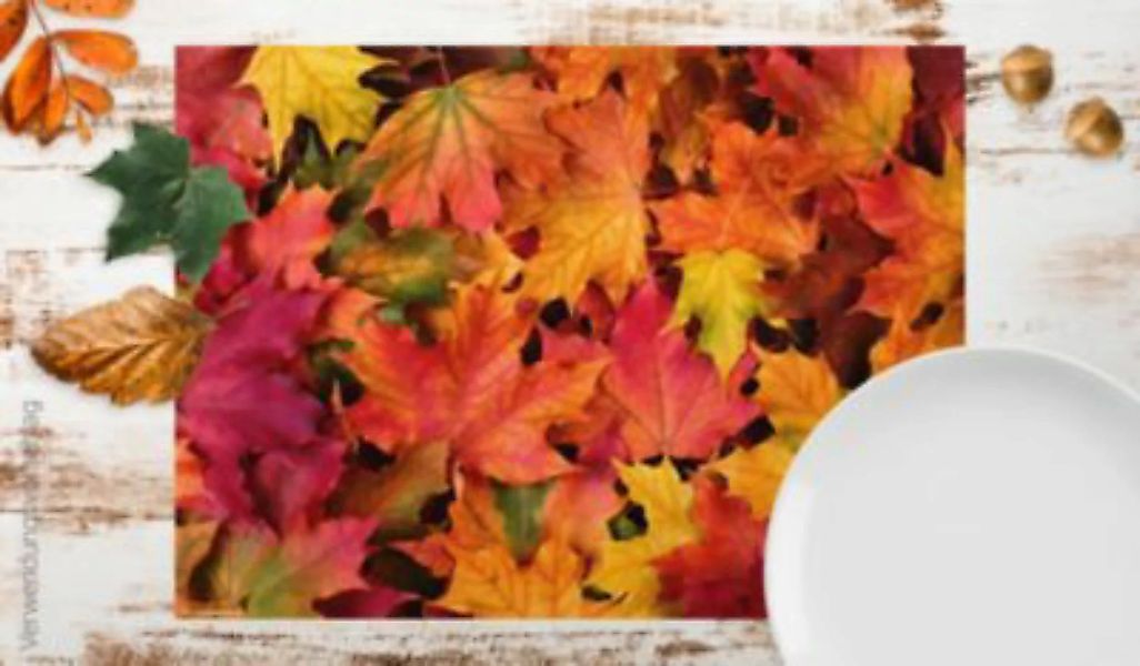 tischsetmacher Tischset Platzsets - Herbst - Bunte Blätter - 12 Stück aus h günstig online kaufen