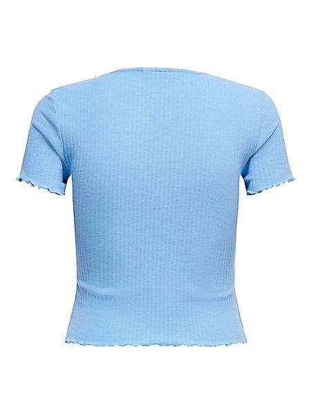 ONLY Rundhalsshirt "ONLEMMA – Kurzarmshirt mit gewelltem Abschluss", Rundha günstig online kaufen