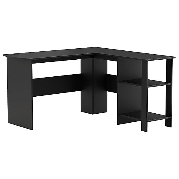 Costway Schreibtisch L-Form 130 x 130 x 74 cm Schwarz günstig online kaufen