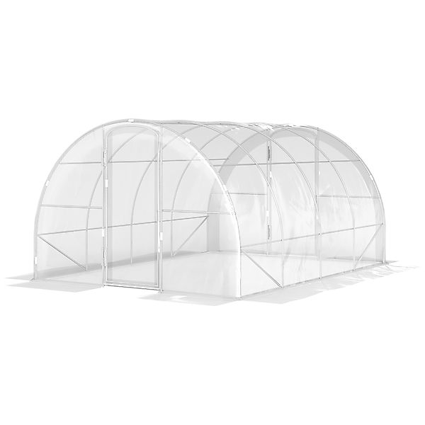 Outsunny Garten-Tunnelgewächshaus 4 x 3 x 2 m 12 m² mit 2 Türen mit Scharni günstig online kaufen