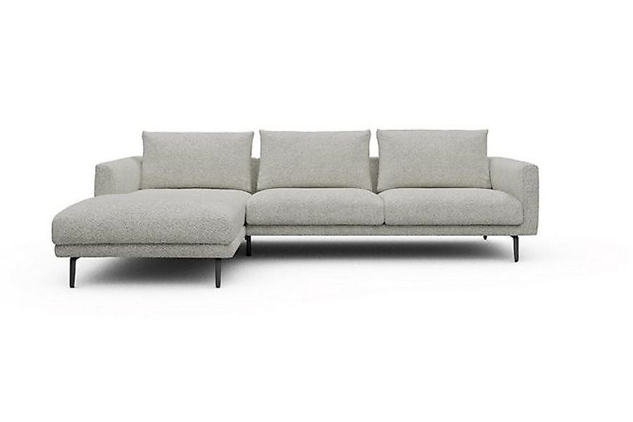 moebelfaktor Ecksofa Karl Chaiselongue links mit 2,5-Sitzer, Schlanker Rahm günstig online kaufen