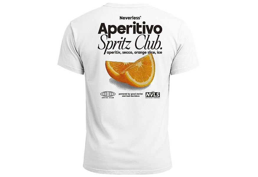 Neverless Print-Shirt Herren T-Shirt Backprint Aperitivo Spritz Club Orange günstig online kaufen