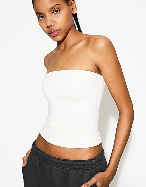 Bershka Bandeau-Top Damen Xl Rohweiß günstig online kaufen