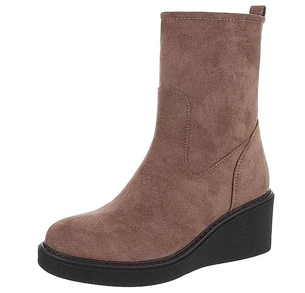 Ital-Design Modischer Damen-Stiefel mit Keilabsatz für Alltag und Freizeit günstig online kaufen