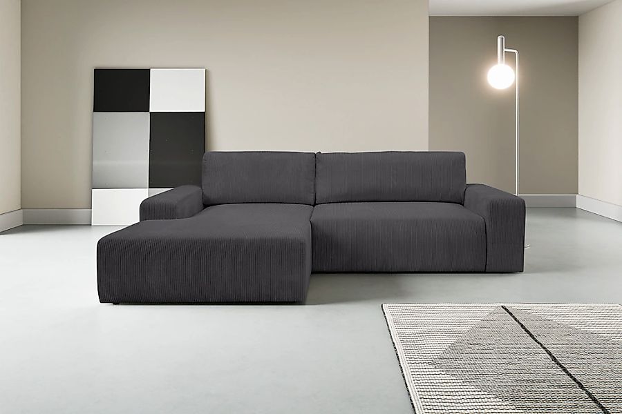 WERK2 Ecksofa "Rotterdam-L, kuschelweicher Cord oder Breitcord, L-Form, Bre günstig online kaufen