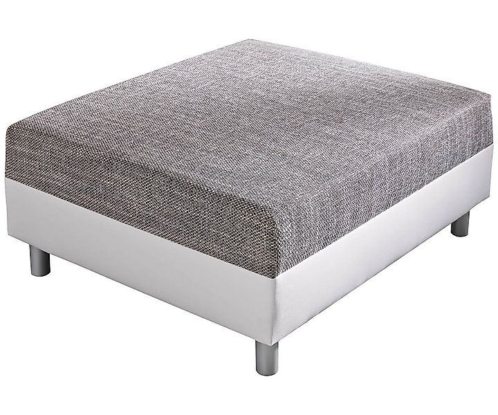 DELIFE Hocker Clovis, Weiss/Hellgrau Modul B98 x T83 Strukturstoff Sitzhock günstig online kaufen