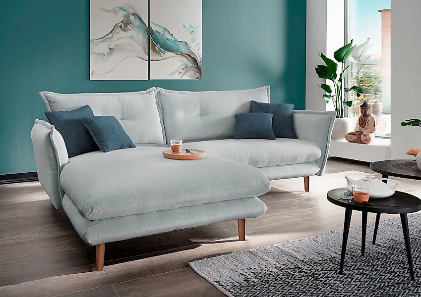 INOSIGN Ecksofa "Lazio modern und bequem, schmale Armlehnen, tolle Detailve günstig online kaufen
