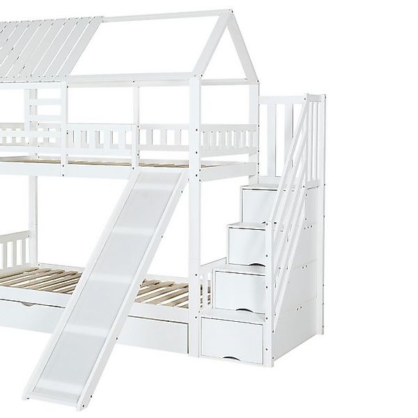 MC Star Etagenbett Etagenbett mit Treppe und Rutsche, Hausbett, Treppe mit günstig online kaufen
