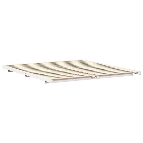 vidaXL Bodenbettgestell Weiß 180 x 200 cm Massivholz Kiefer 873062 günstig online kaufen