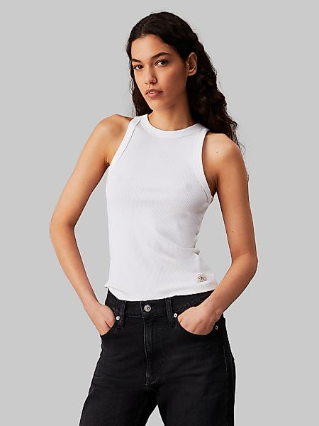 Calvin Klein Jeans Ripptanktop "WOVEN LABEL TANK TOP", mit Logoaptch günstig online kaufen