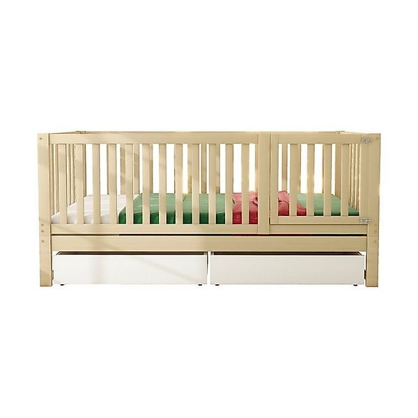 Gotagee Kinderbett Einzelbett 90x200 mit Holzabtrennung Schublade Bettgeste günstig online kaufen