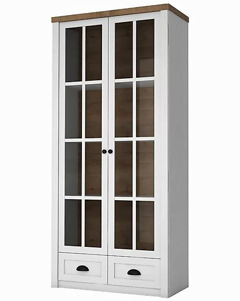 Xlmoebel Vitrine Traditioneller Glaskasten aus Holz für die Bar im Wohnzimm günstig online kaufen