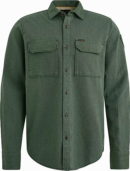 PME Legend Hemd Flanel Herringbone Grün - Größe L günstig online kaufen