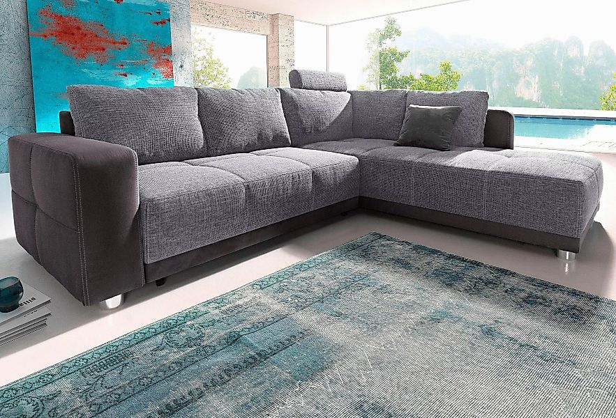 Places of Style Ecksofa, mit Bettfunktion, Bettkasten und Federkern, wahlwe günstig online kaufen