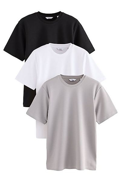 Next T-Shirt Edle, weiche T-Shirts aus solidem Stoff, 3er Pack (3-tlg) günstig online kaufen