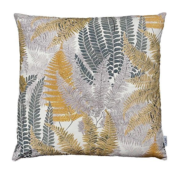 Kissenhülle Saga 50x50 cm - Baumwollprint mit Farnmotiv in morbiden Tönen günstig online kaufen