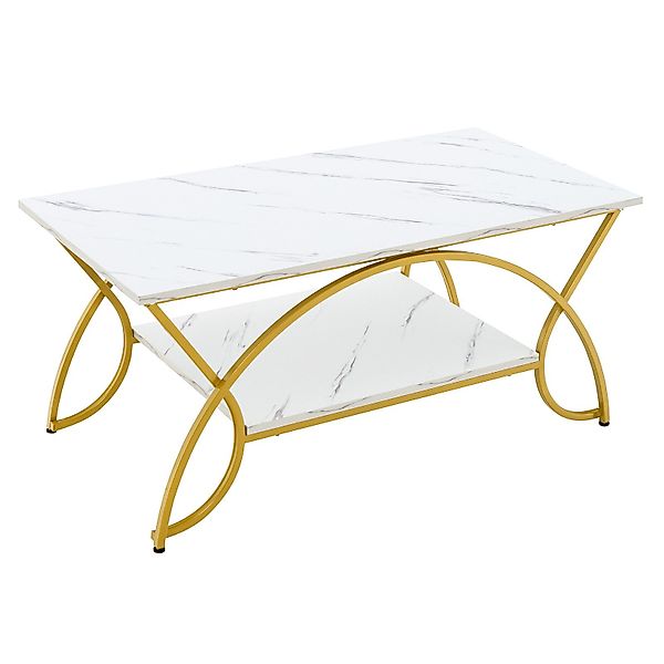 COSTWAY Couchtisch Marmor, mit Ablage & günstig online kaufen