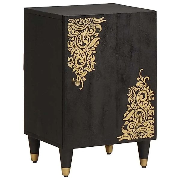 vidaXL Badezimmerschrank Schwarz 38 x 33 x 58 cm Massivholz Mango 4018829 günstig online kaufen