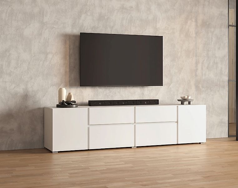 INOSIGN Lowboard "Metric,Breite 195cm, grifflose Lowboard 2Klappen/2Schubkä günstig online kaufen