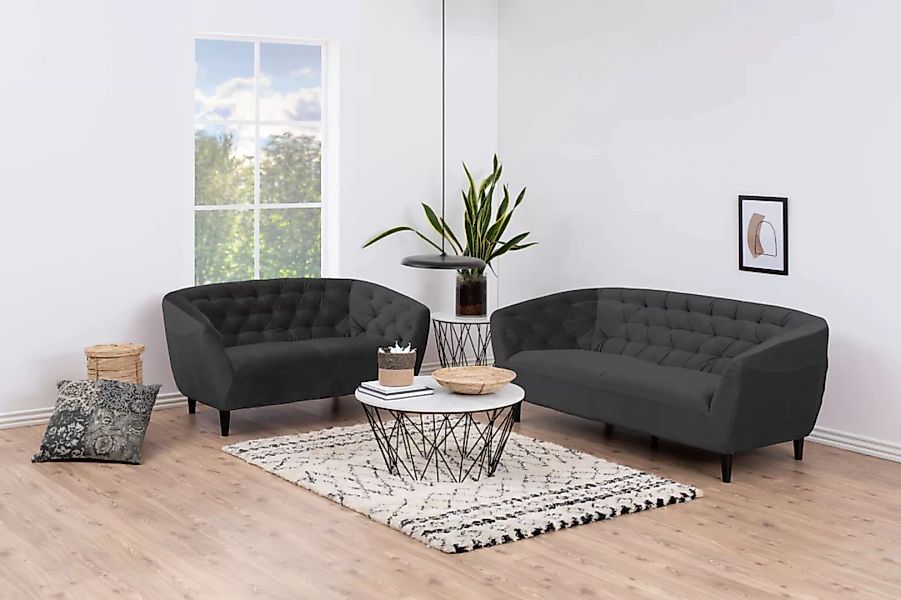 ACTONA GROUP 3-Sitzer »Ria Couch, Sofa,«, Samtstoff, Massivholz-Beine, Tasc günstig online kaufen