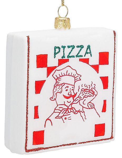 SIKORA Weihnachtsbaumkugel Pizza Karton besondere Weihnachtskugel Glas Figu günstig online kaufen
