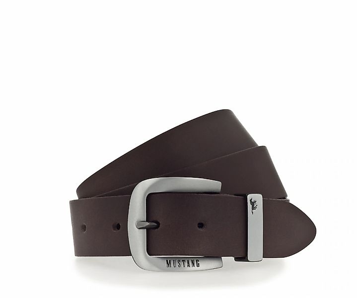 MUSTANG Ledergürtel, Überlänge, Dornschließe in geschwärztem Silber, 3,5 cm günstig online kaufen