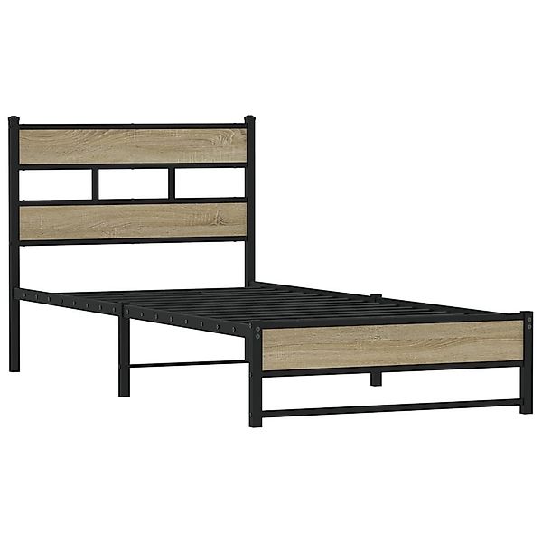 vidaXL Bett Metallbett ohne Matratze Sonoma-Eiche günstig online kaufen
