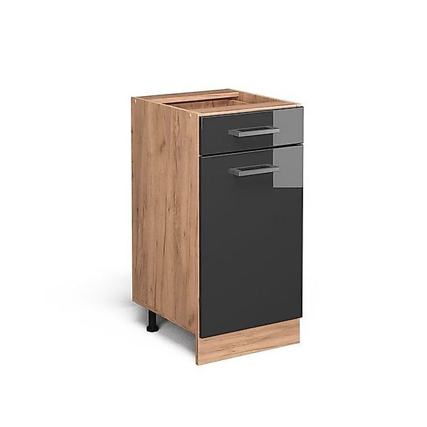 Vicco Küchenunterschrank R-Line Anthrazit Hochglanz/Goldkraft Eiche 40 cm o günstig online kaufen