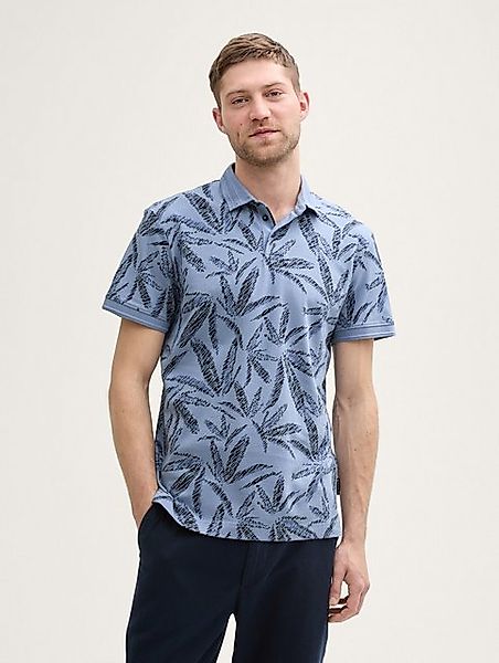 TOM TAILOR T-Shirt Piqué Poloshirt mit Palmen-Print günstig online kaufen