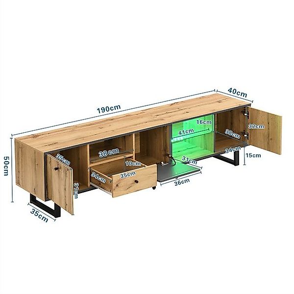 Odikalo TV-Schrank TV-Bank Fernsehschrank Medienschrank Glastrennwand Puffe günstig online kaufen