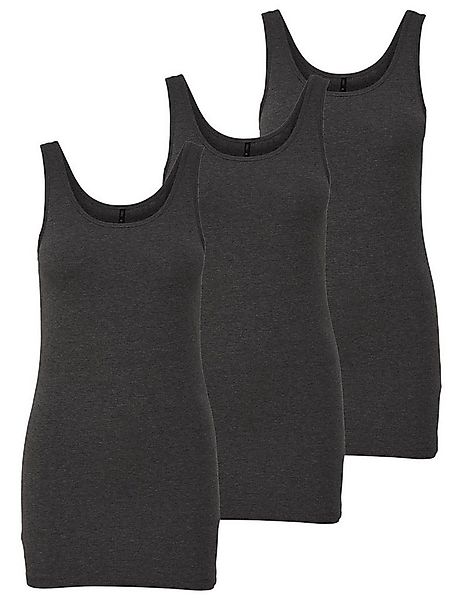 ONLY Tanktop Live Love (3-tlg) Lange Tops, elastische Baumwollqualität günstig online kaufen