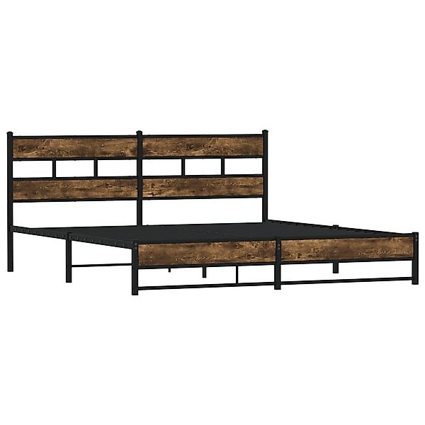 vidaXL Bett Metallbett ohne Matratze Räuchereiche günstig online kaufen