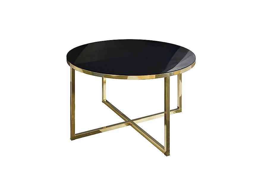 Lookway Couchtisch CIRI-X GLASS Runder Tisch mit goldenem Chromgestell (1 T günstig online kaufen